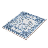 Nederlands herkenningsteken Delft Blue Gemini Tegeltje (Zijkant)
