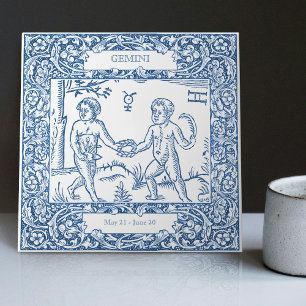 Nederlands  herkenningsteken Delft Blue Gemini Tegeltje