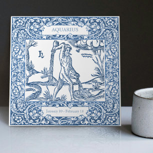 Nederlands  herkenningsteken van Delft Blue Aquari Tegeltje