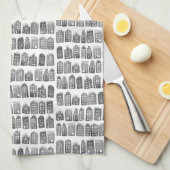 Nederlands Houses Winter Amsterdam City Pattern Theedoek (Quarter Fold)
