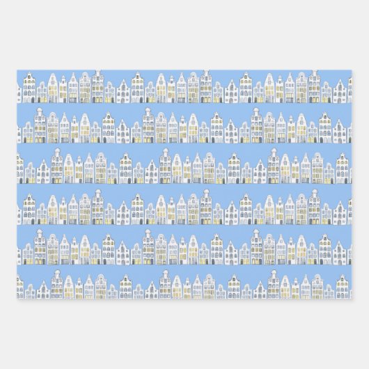 Nederlands huis met fietsen met tulps Amsterdam Inpakpapier Vel (Voorkant)