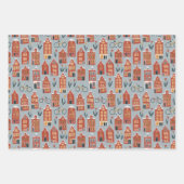 Nederlands huis met fietsen met tulps Amsterdam Inpakpapier Vel (Voorkant)