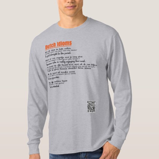 Nederlands idioom t-shirt (Voorkant)