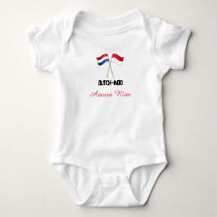 Nederlands-Indo met twee vlaggen met gepersonalise Romper