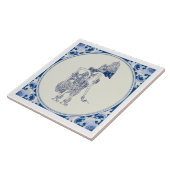 Nederlands-Indonesische Schaduwpop Delft Blauw V2. Tegeltje (Zijkant)