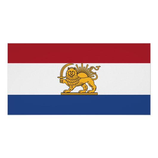 Nederlands-Iraanse Leeuw-en-Zon-Erflags Perfect Poster (Voorkant)