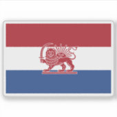 Nederlands-Iraanse Leeuw-en-Zon-Erflags Sticker (Voorkant)