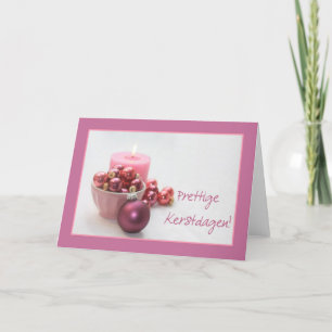 nederlands kerstfeest met roze ornamenten kerst c feestdagen kaart