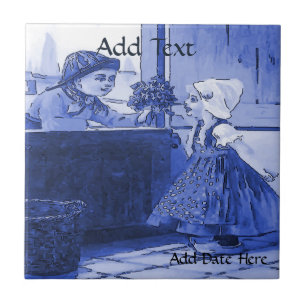 Nederlands Kinder Flowers Tile, Nederlandse Kijk,  Tegeltje