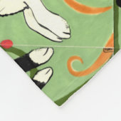 Nederlands konijn op groene stuitbare thuisingang fleece deken (Hoek)