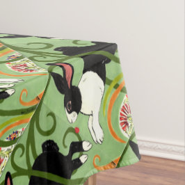 Nederlands konijn op groene stuitbare thuisingang tafelkleed