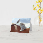 Nederlands konijntjeskonijn het berijden paard kaart (Gele Bloem)