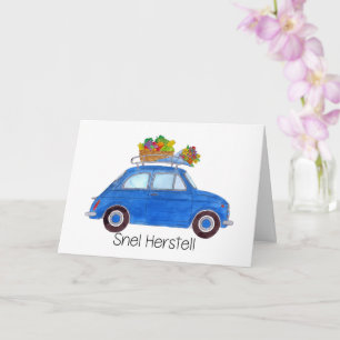Nederlands Krijg goed blauw Retro Fiat 500 Kaart