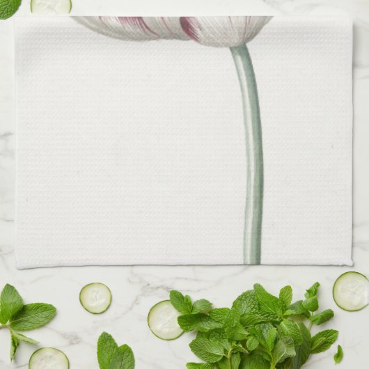  Nederlands Kunst: Witte en rode Tulp Theedoek (Gevouwen)