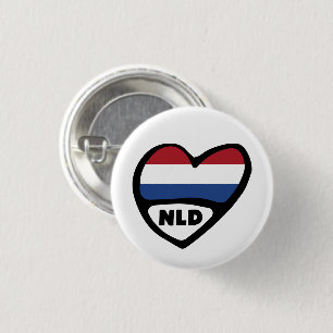 Nederlands landnummer Vlaggenhoofdtoegangspasje, N Ronde Button 3,2 Cm