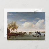 Nederlands landschap met Skaters Briefkaart (Voorkant / Achterkant)