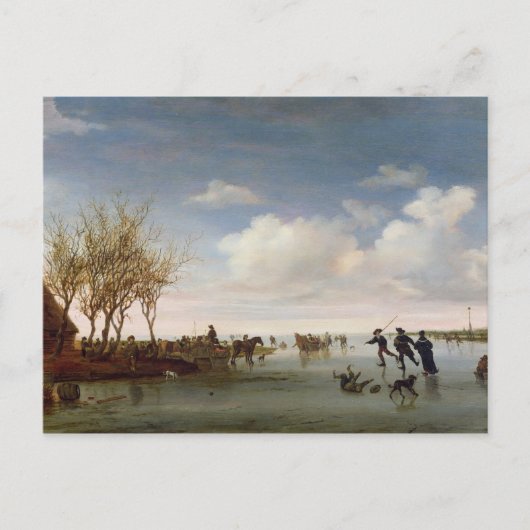 Nederlands landschap met Skaters Briefkaart (Voorkant)