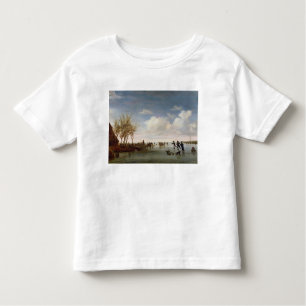 Nederlands landschap met Skaters Kinder Shirts