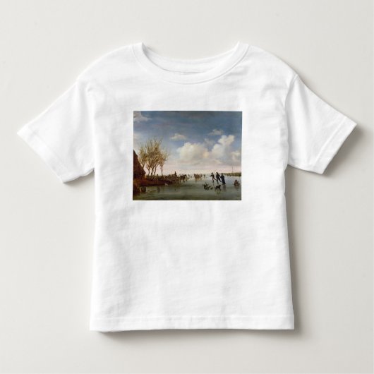 Nederlands landschap met Skaters Kinder Shirts (Voorkant)