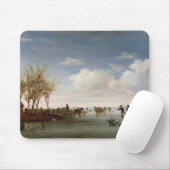 Nederlands landschap met Skaters Muismat (Met muis)