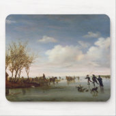 Nederlands landschap met Skaters Muismat (Voorkant)