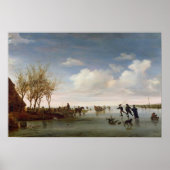 Nederlands landschap met Skaters Poster (Voorkant)