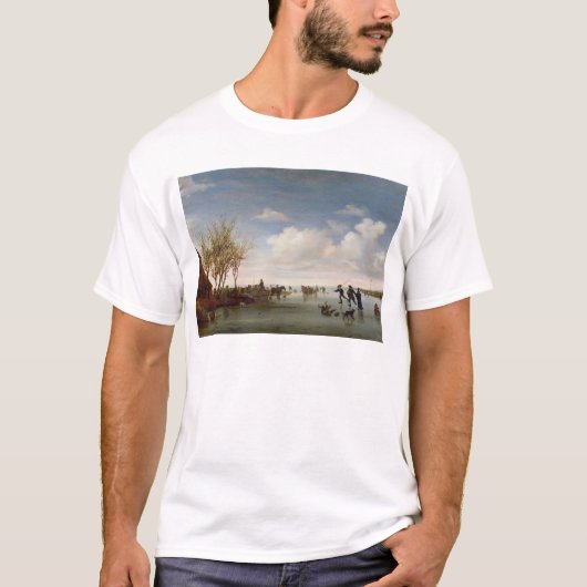 Nederlands landschap met Skaters T-shirt (Voorkant)