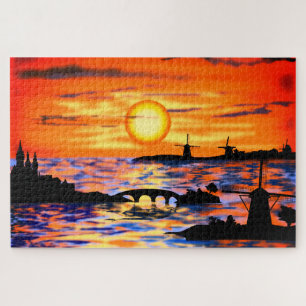 Nederlands landschap Zonnevaste puzzel