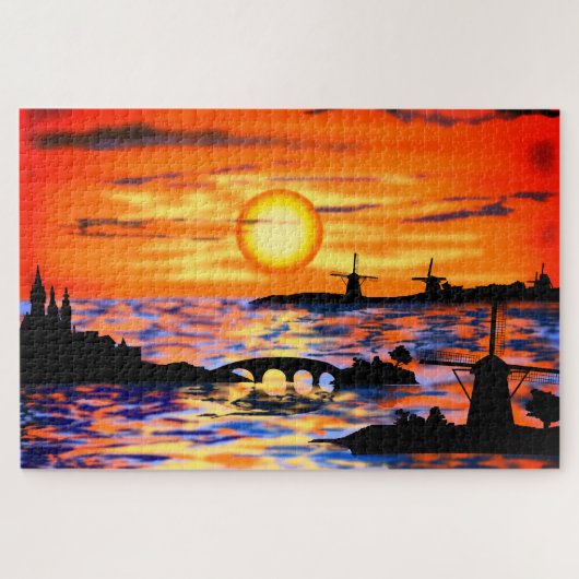 Nederlands landschap Zonnevaste puzzel (Horizontaal)