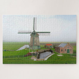 Nederlands landschappelijk landschap gebouwen wind legpuzzel