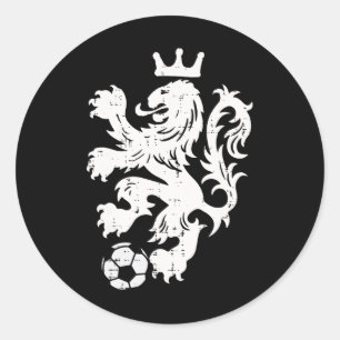Nederlands Leeuw Nederlands Oranje Voetbal Fan Man Ronde Sticker