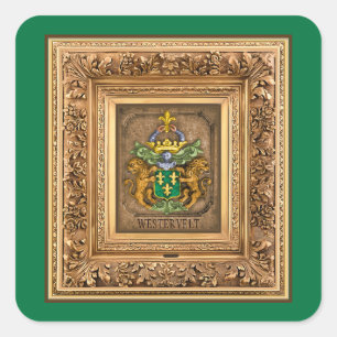 Nederlands Mat van de familie Van Westervelt Vierkante Sticker