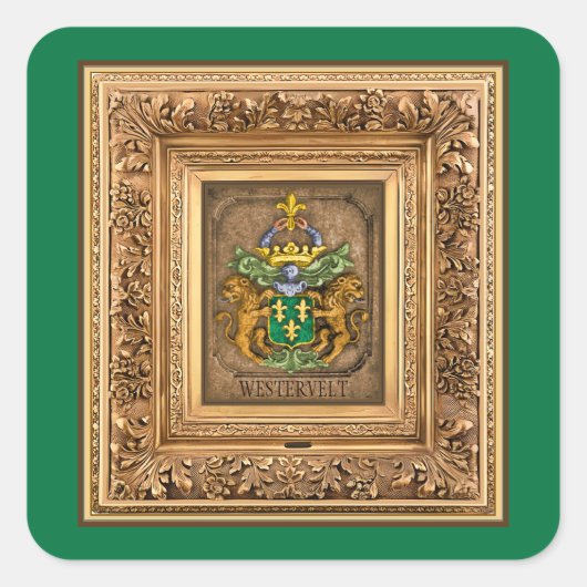 Nederlands Mat van de familie Van Westervelt Vierkante Sticker (Voorkant)