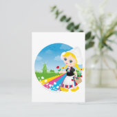 Nederlands meisje briefkaart (Staand voorkant)