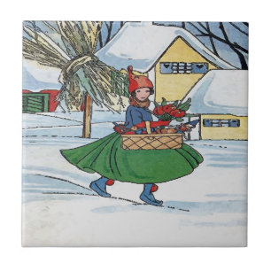 Nederlands Meisje, Delfts blauw Tegeltje