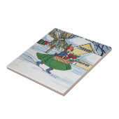 Nederlands Meisje, Delfts blauw Tegeltje (Zijkant)