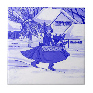 Nederlands Meisje, Delfts blauw Tegeltje