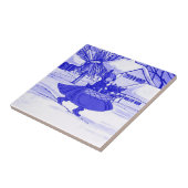 Nederlands Meisje, Delfts blauw Tegeltje (Zijkant)