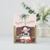 Nederlands Meisje Doll Mistletoe Clog Pew Briefkaart (Staand voorkant)