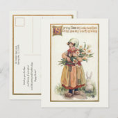  Nederlands meisje met Paaslente Jonquils Briefkaart (Voorkant / Achterkant)