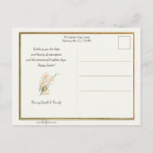  Nederlands meisje met Paaslente Jonquils Briefkaart (Achterkant)