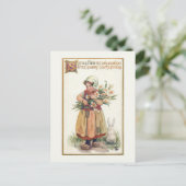  Nederlands meisje met Paaslente Jonquils Briefkaart (Staand voorkant)