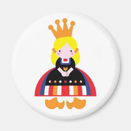 Nederlands meisje op Koninginnedag Magneet (Voorkant)