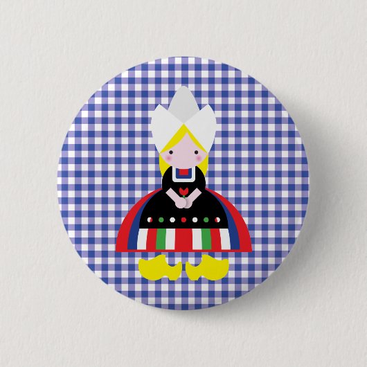 Nederlands meisje ronde button 5,7 cm (Voorkant)