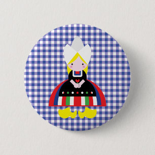 Nederlands meisje ronde button 5,7 cm