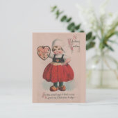  Nederlands Meisje Victoriaans Valentijnsdag Feestdagenkaart (Staand voorkant)