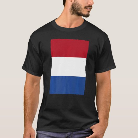 Nederlands  nationaal vlaggetje Retro T-shirt (Voorkant)