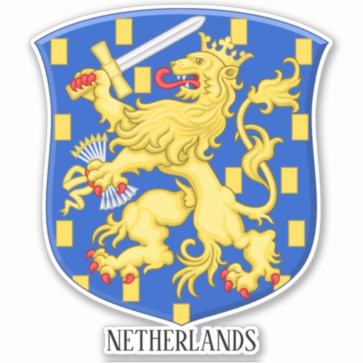 nederlands nationaal wapenschild sticker (Voorkant)