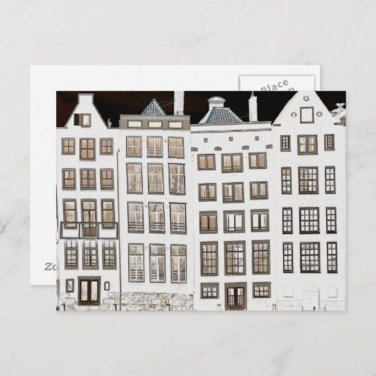 Nederlands ontwerp van kanaalhuizen briefkaart (Voorkant / Achterkant)