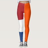 Nederlands Rood Wit Blauw Sinaasappel Vlaggenkleur Leggings (Voorkant)